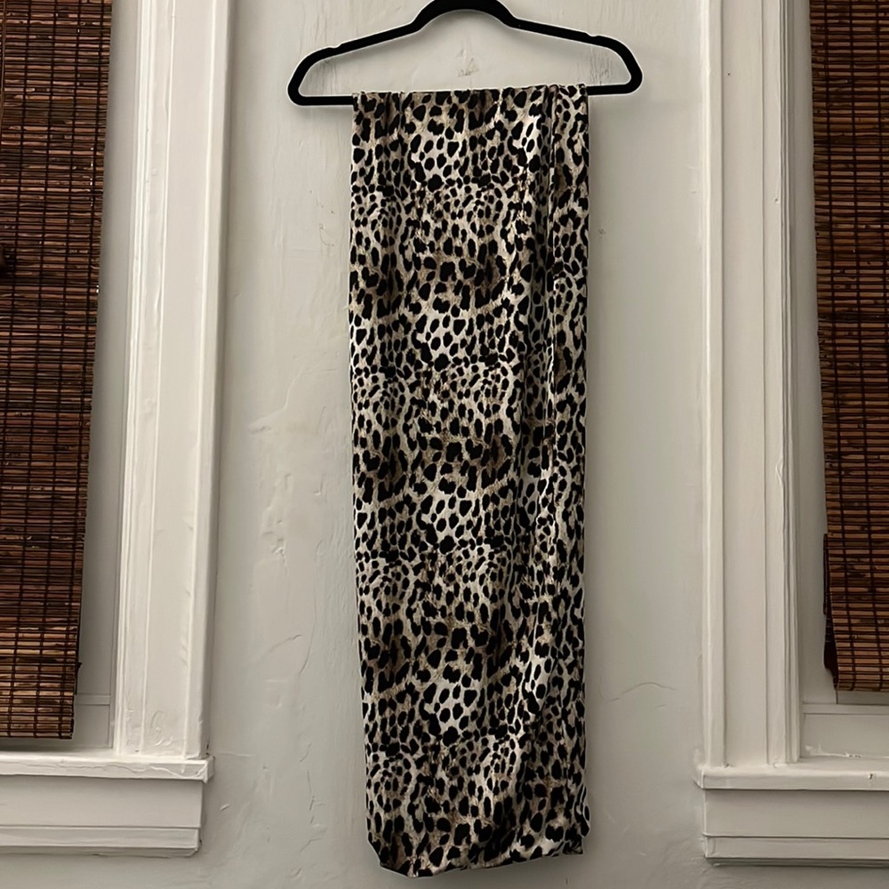 FashionNova long Strapless Tube Dress Size S leopard
